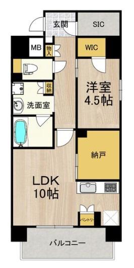 リンクハウス難波元町(1SLDK/3階)の間取り写真