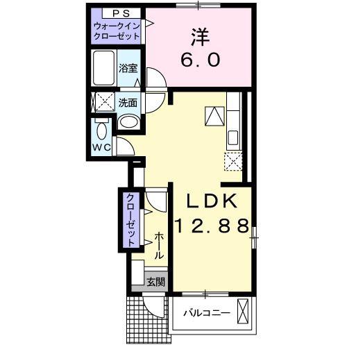 ル・サンシャイン I(1LDK/1階)の間取り写真