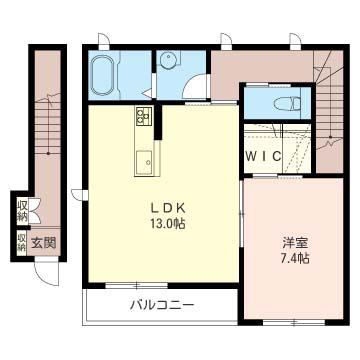 SHAMASON SAWA(1LDK/2階)の間取り写真