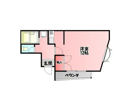 サンライズ白鳩(ワンルーム/3階)の間取り写真