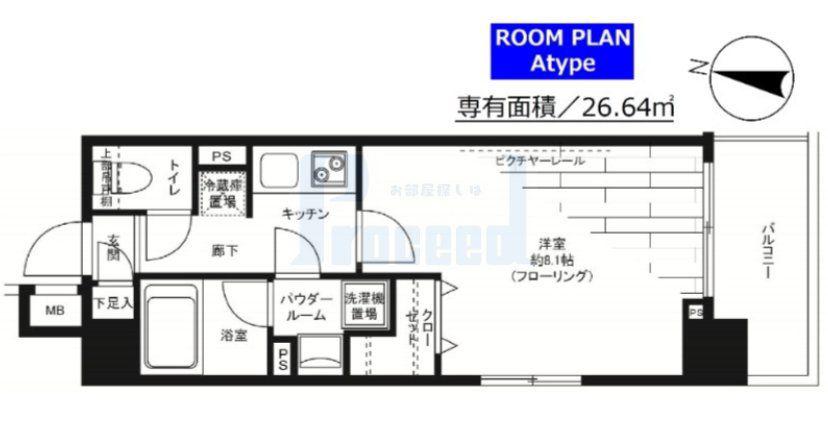 ステージファースト新宿西落合(1K/6階)の間取り写真