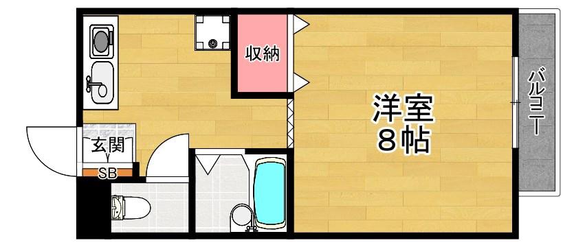 サンモール(1K/2階)の間取り写真