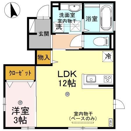 DREAMING(1LDK/1階)の間取り写真