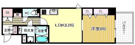 メゾン田中ー野田(1LDK/3階)の間取り写真