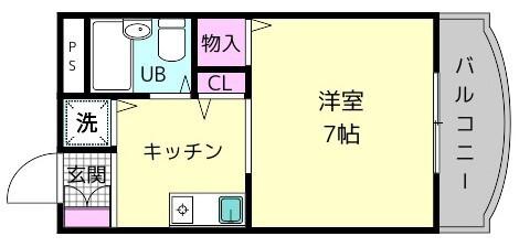 ピュア・ハイツ(1K/5階)の間取り写真