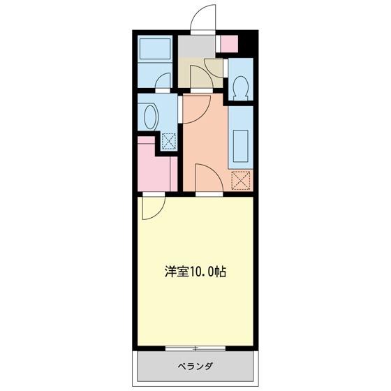 マークヒルズII(1K/3階)の間取り写真