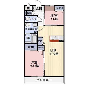 ビアリッツ(2LDK/2階)の間取り写真