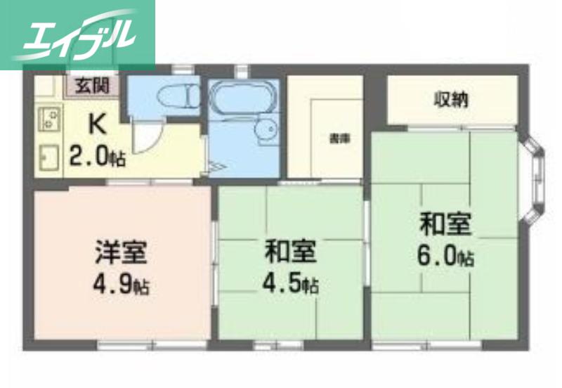パークハイムふくい(3K/1階)の間取り写真