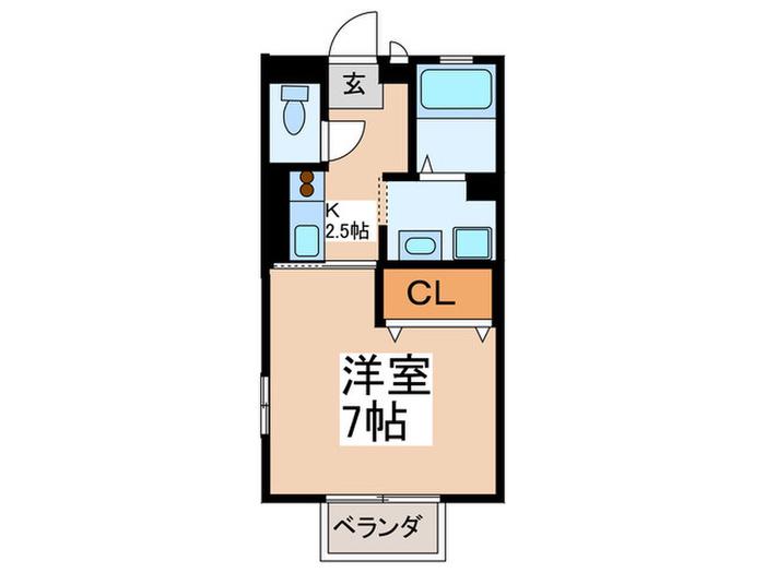 セジュール(1K/1階)の間取り写真