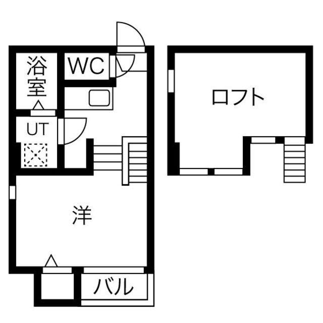 ステージ八熊(1K/1階)の間取り写真