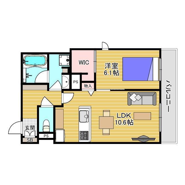 シャーメゾン ボーテ(1LDK/2階)の間取り写真