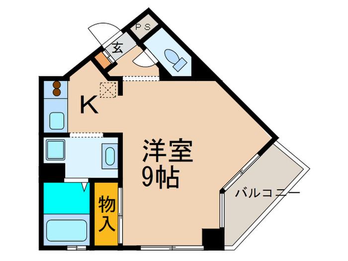 東急田園都市線 宮前平駅 徒歩9分 4階建 築18年(1K/1階)の間取り写真