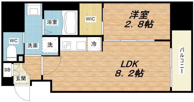 エスグランデ難波サウス(1LDK/10階)の間取り写真