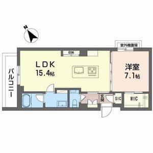 シャーメゾンプレミア椿(1LDK/2階)の間取り写真