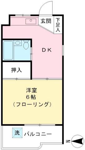 マンションえびす(1DK/3階)の間取り写真