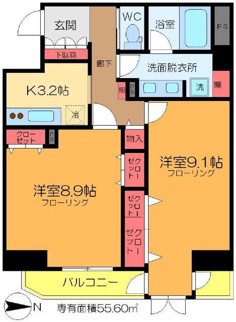 ステージファースト北千住(2K/10階)の間取り写真