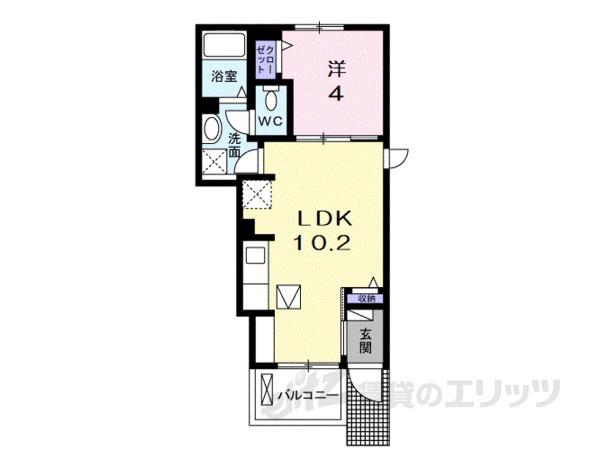 セレノ 福満(1LDK/1階)の間取り写真