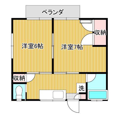 コーポ辰善(2K/1階)の間取り写真