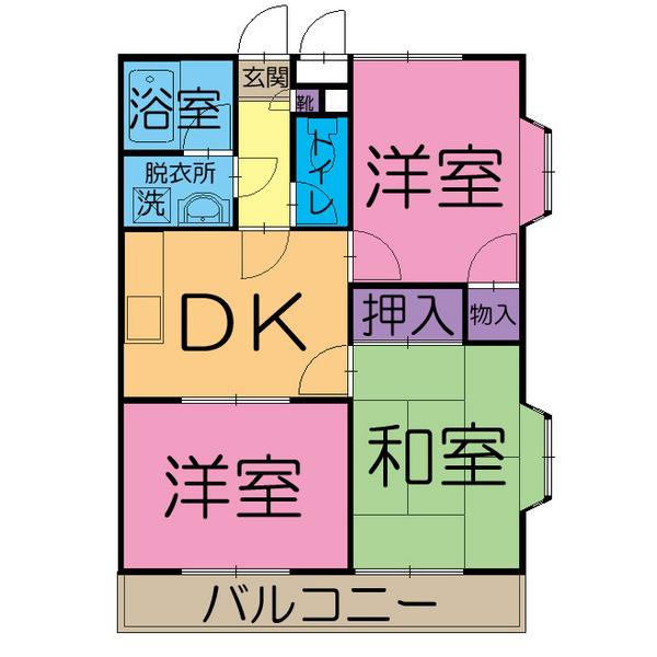 ウォームパレス(3DK/2階)の間取り写真