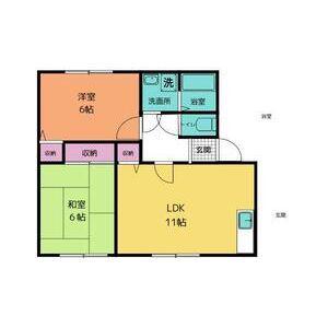 アベニーダHISA A(2LDK/1階)の間取り写真