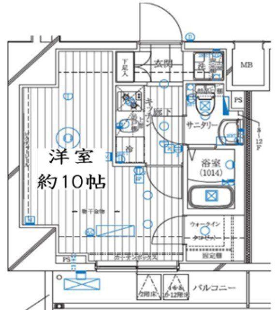レガリス亀戸(1K/12階)の間取り写真