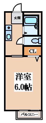 RHYTHM産大前(1K/2階)の間取り写真