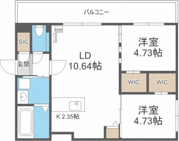 ラピスブラオ八軒(2LDK/3階)の間取り写真