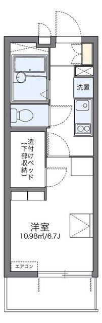 レオパレスユニティ(1K/2階)の間取り写真