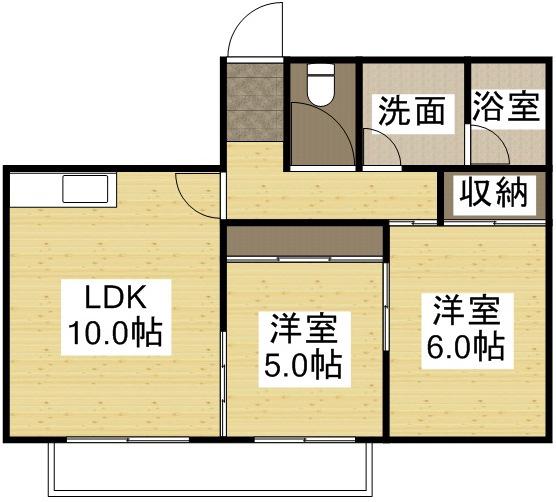 フェリーチェ中仙道(2LDK/2階)の間取り写真