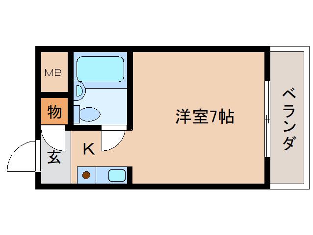 コーポ平城(1K/1階)の間取り写真