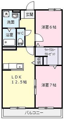 POMAR(2LDK/3階)の間取り写真