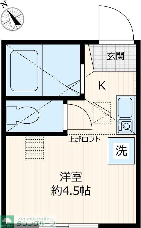 ヒルズ片吹(ワンルーム/1階)の間取り写真