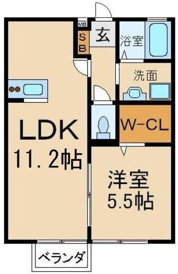エミネンス牧野(1LDK/2階)の間取り写真