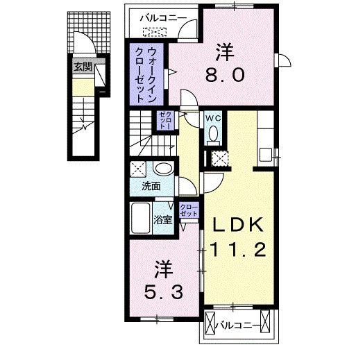パークイースト(2LDK/2階)の間取り写真