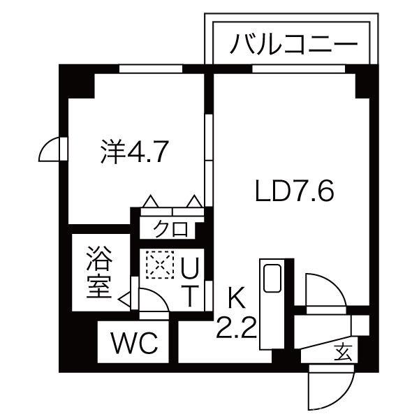 GARE89(1LDK/6階)の間取り写真