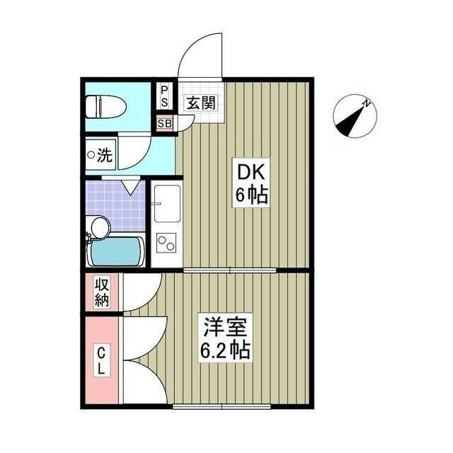イーストガーデン(1K/1階)の間取り写真