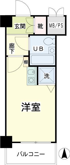 NICアーバンスピリッツ川崎(ワンルーム/7階)の間取り写真