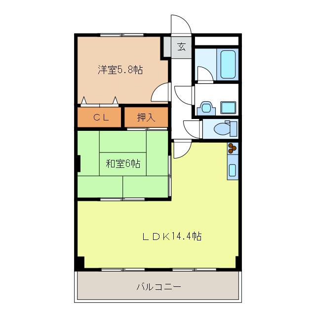サウスバレー21(2LDK/1階)の間取り写真
