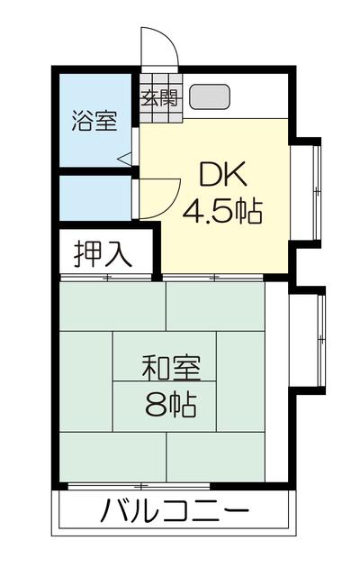 コーポ鶴ヶ谷(1DK/2階)の間取り写真