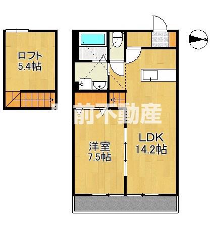 リーフ白壁(1SLDK/2階)の間取り写真