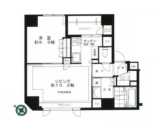 ベリスタ日本橋小伝馬町(1LDK/11階)の間取り写真