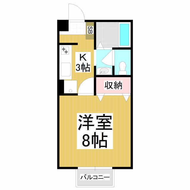 サニーコートTANAKA(1K/2階)の間取り写真