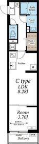 グレイス西所沢III(1LDK/1階)の間取り写真