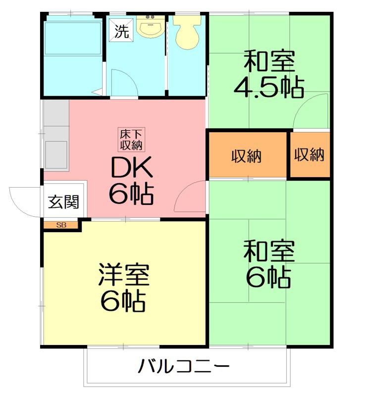 コーポ相原(3DK/1階)の間取り写真