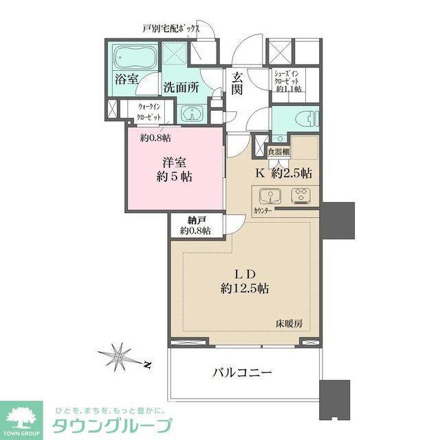ザ・パークハウス麹町三丁目(1LDK/9階)の間取り写真