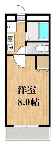 ドリーム三条(1K/2階)の間取り写真