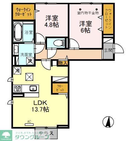 RIO VERDE(2LDK/3階)の間取り写真