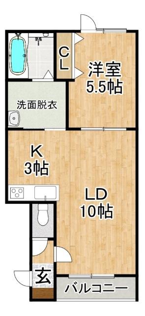 PREMIST(1LDK/1階)の間取り写真