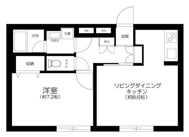 TOGGLE護国寺(1LDK/3階)の間取り写真