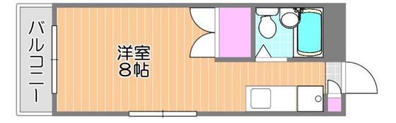 エトワール京町(1K/4階)の間取り写真